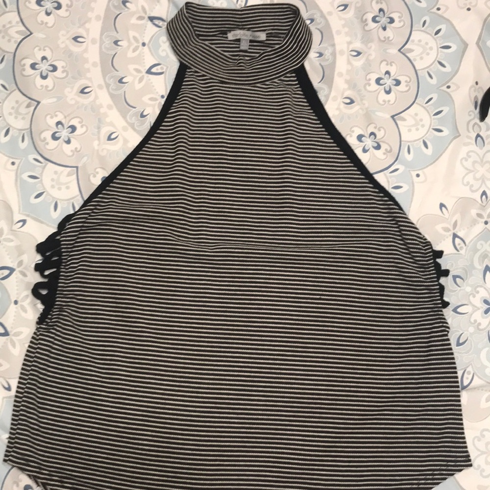 Charlotte Russe Cropped Striped Tank